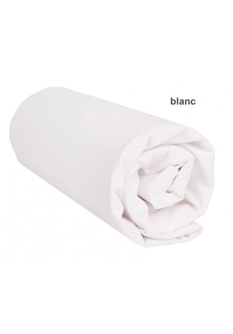 Drap Housse UNI BLANC Pur Coton