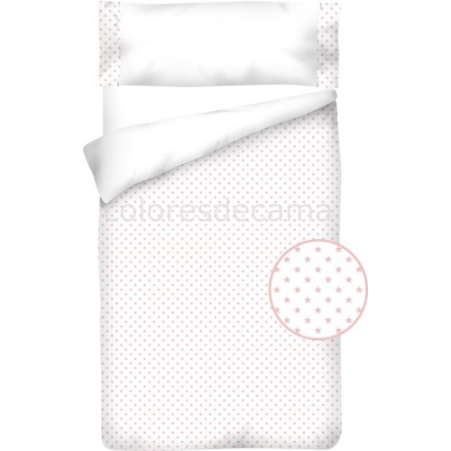 Housse de Couette Coton et Piqué – ESTRELLAS ROSE