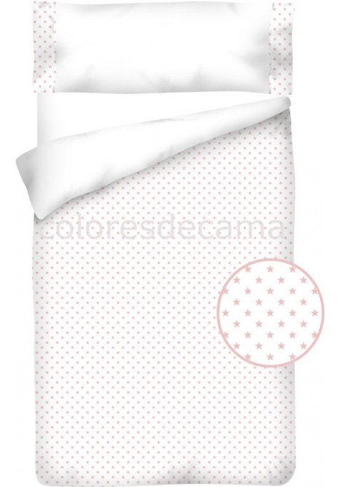 Housse de Couette Coton et Piqué – ESTRELLAS ROSE
