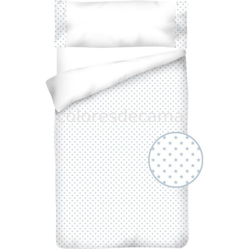 Housse de Couette Coton et Piqué – ESTRELLAS BLEU