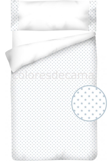 Housse de Couette Coton et Piqué – ESTRELLAS BLEU