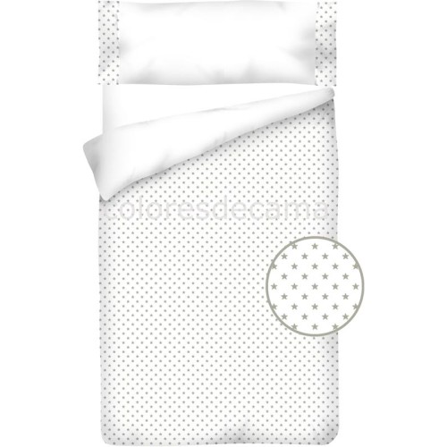 Housse de Couette Coton et Piqué – ESTRELLAS GRIS