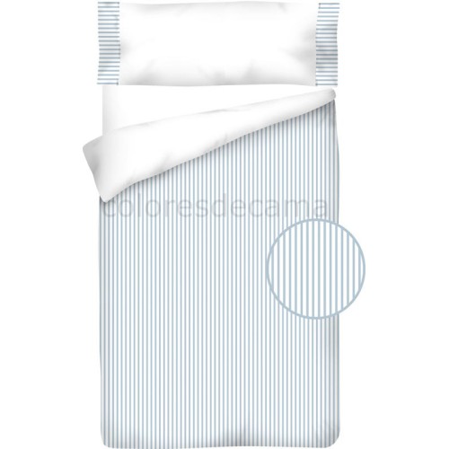 Housse de Couette Coton et Piqué – RAYAS BLEU