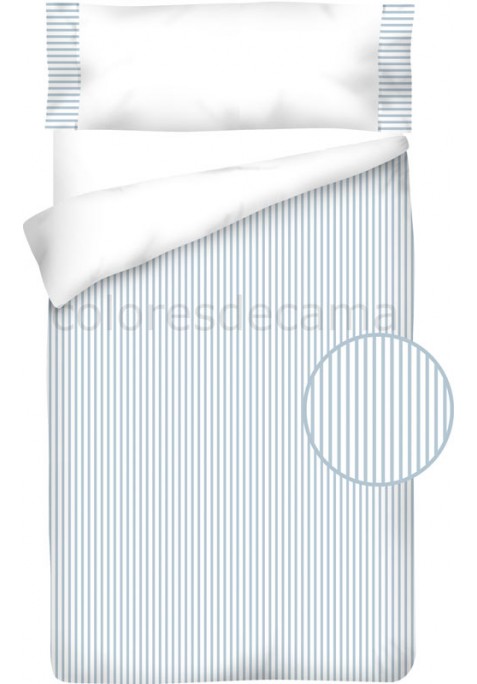 Housse de Couette Coton et Piqué – RAYAS BLEU