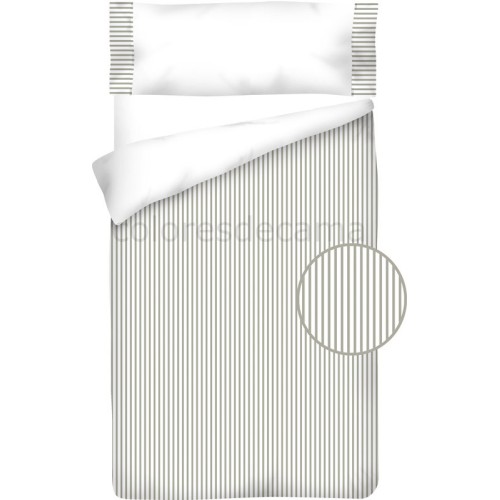 Housse de Couette Coton et Piqué – RAYAS GRIS
