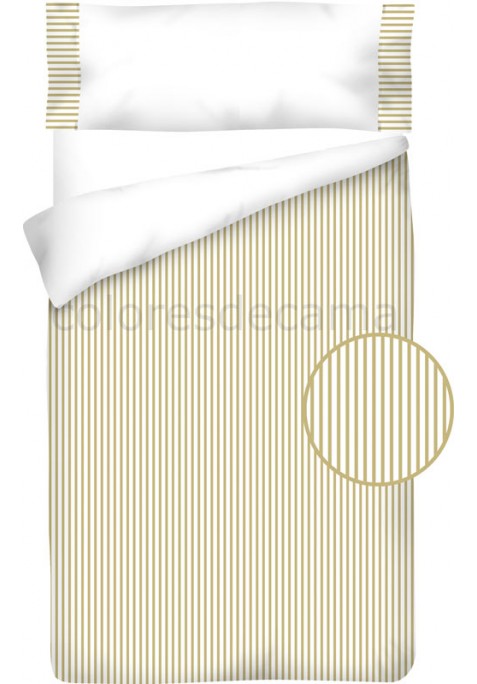 Housse de Couette Coton et Piqué – RAYAS SABLE
