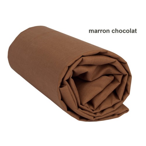 Drap Housse MARRON CHOCOLAT UNI