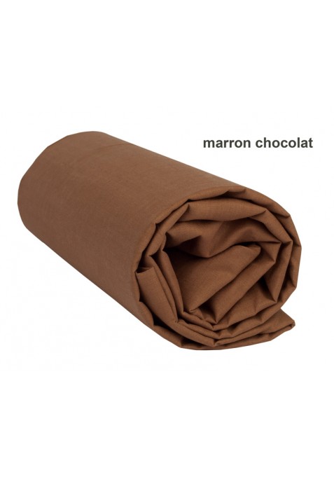 Drap Housse MARRON CHOCOLAT UNI