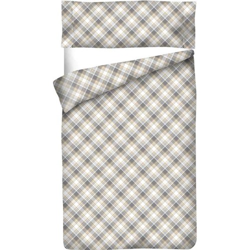 Housse de Couette imprimée Coton CARRÉ MADRAS CAMEL