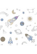 Drap Plat imprimé Coton FUSÉES
