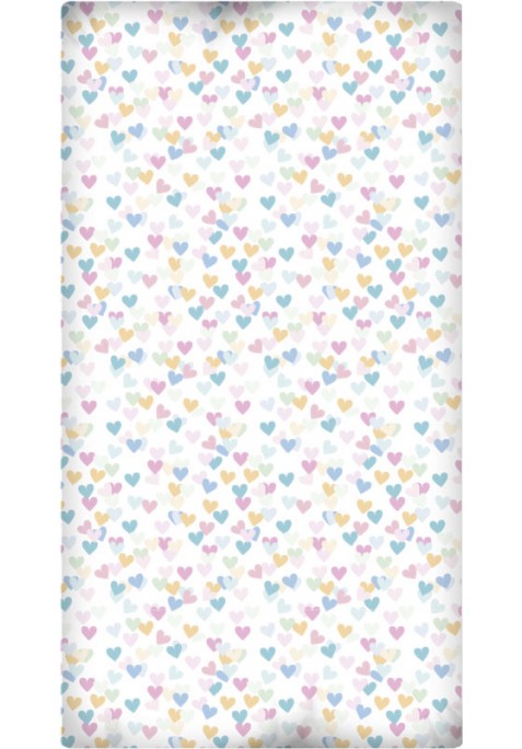 Drap Housse imprimé Coton COEURS