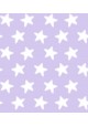 Drap Housse imprimé Coton ÉTOILES blanc - fond lilas