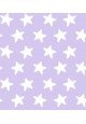 Housse de Couette Réversible Coton ÉTOILES lilas - fond blanc