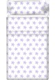 Drap Plat imprimé Coton ÉTOILES lilas - fond blanc