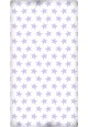 Drap Housse imprimé Coton ÉTOILES lilas - fond blanc