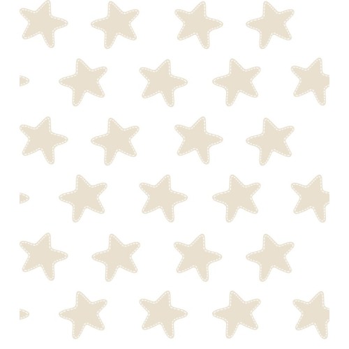 Taie D'Oreiller imprimée Coton ÉTOILES sable - fond blanc 2