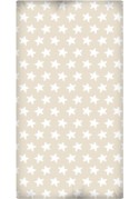 Drap Housse imprimé Coton ÉTOILES blanc - fond sable