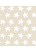 Drap Housse imprimé Coton ÉTOILES blanc - fond sable
