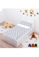 Prêt à Dormir Zippé et Extensible Coton ÉTOILES blanc - fond gris lune