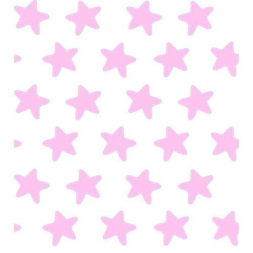 Taie D'Oreiller imprimée Coton ÉTOILES rose - fond blanc 2