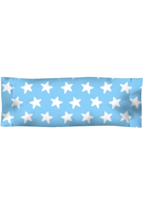 Taie D'Oreiller imprimée Coton ÉTOILES blanc - fond bleu