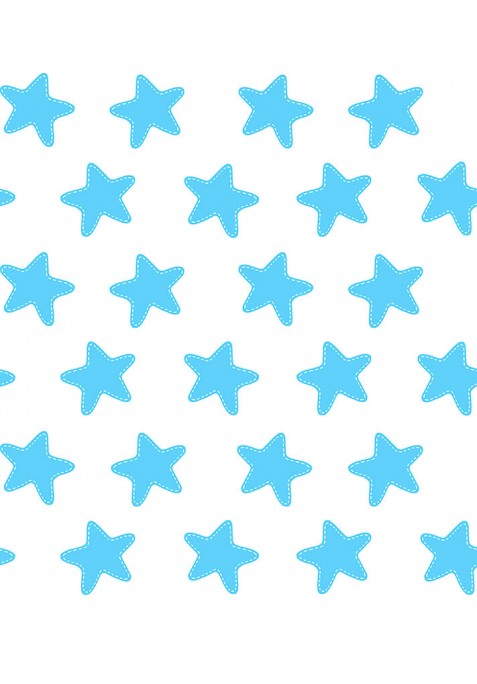 Housse de Couette Réversible Coton ÉTOILES blanc - fond bleu