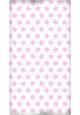 Drap Housse imprimé Coton ÉTOILES rose - fond blanc