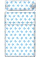 Drap Plat imprimé Coton ÉTOILES bleu - fond blanc