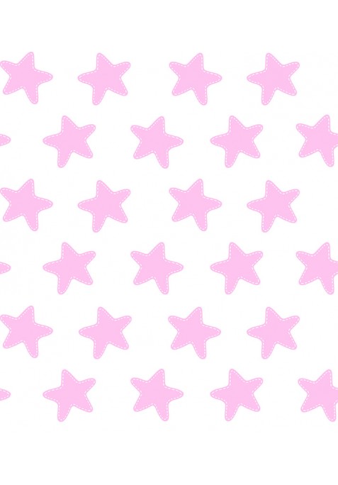 Housse de Couette Réversible Coton ÉTOILES blanc - fond rose