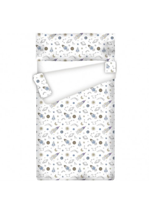 Prêt à Dormir Zippé et Extensible Coton FUSÉES - 75 x 210 x 9 cm - Couette 250 gr/m2