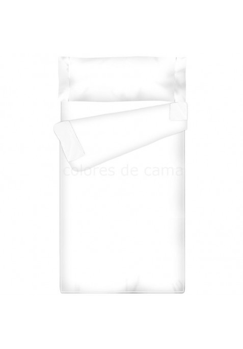 Prêt à dormir Zippé et Extensible UNI BLANC - 140 x 190 cm - avec forme spéciale pied lit arrondi et sans couette