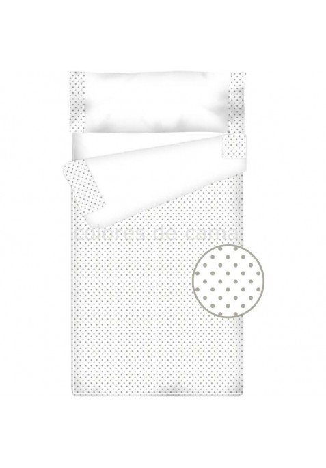 Prêt à dormir Zippé et Extensible Coton et Piqué TOPOS GRIS - 75 x 190 cm - avec forme spéciale et couette 100gr/m2
