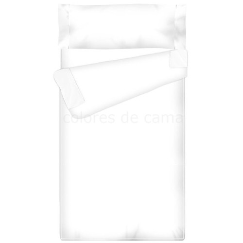 Prêt à dormir Zippé et Extensible UNI BLANC - 140 x 190 cm - avec forme spéciale pied lit arrondi et sans couette