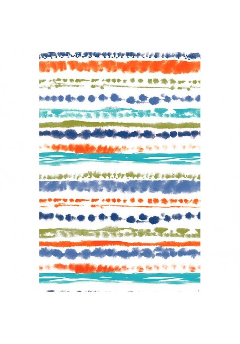 Prêt à Dormir Zippé et Extensible WATERCOLOR BLUE - 100 x 215 x 10 cm - Avec  Couette 4 saisons