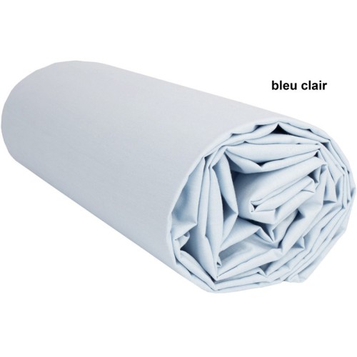Drap Housse BLEU CLAIR UNI - 60 x 210 x 14 cm
