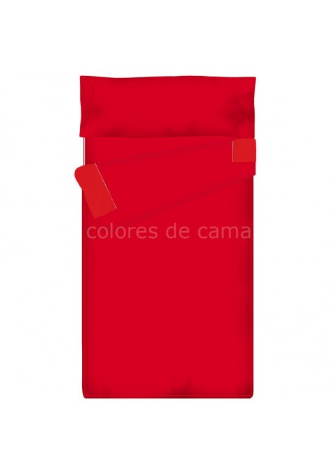 Prêt à dormir Zippé et Extensible - UNI ROUGE - 80 x 210 x 13 cm - couette 4 saisons