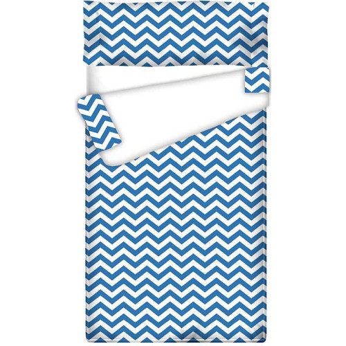 Prêt à Dormir Zippé et Extensible Coton ZIG ZAG BLEU COBALT