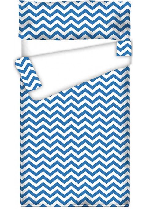 Prêt à Dormir Zippé et Extensible Coton ZIG ZAG BLEU COBALT