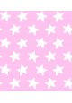 Édredon Réversible Coton ÉTOILES rose - fond blanc
