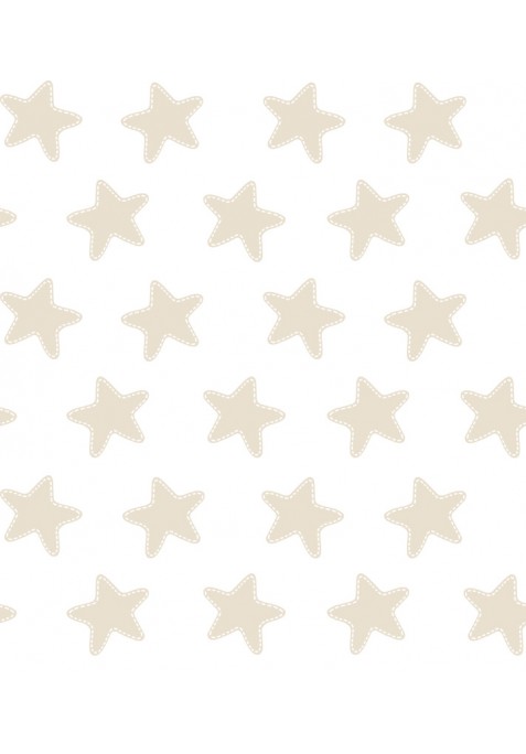 Édredon Réversible Coton ÉTOILES sable - fond blanc