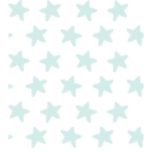 Édredon Réversible Coton ÉTOILES émeraude - fond blanc 2
