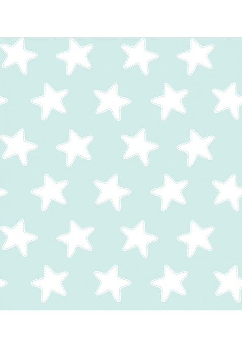 Édredon Réversible Coton ÉTOILES émeraude - fond blanc