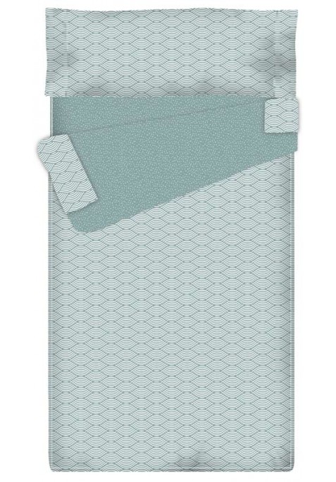 Prêt à Dormir Zippé et Extensible Coton GREENISH WAVES