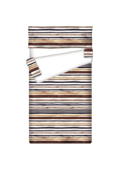 Prêt à Dormir Zippé et Extensible TRACED BROWN- 155 x 185 x 15 cm - Avec Couette 100 gr/m2