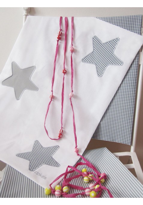 Prêt à Dormir Zippé Non-Extensible Coton et Vichy Carré – Dpkes STELLA rose