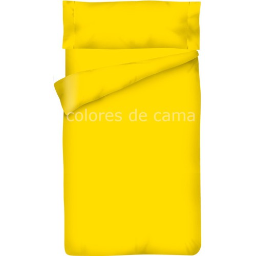 Housse de Couette Jaune Unie + Taie d’Oreiller