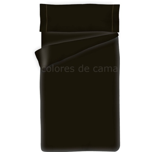 Parure de Couette Noir Unie - Housse de Couette + Taie d’Oreiller