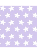 Prêt à Dormir Zippé et Extensible Coton ÉTOILES blanc - fond lilas