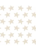 Prêt à Dormir Zippé et Extensible Coton ÉTOILES sable - fond blanc